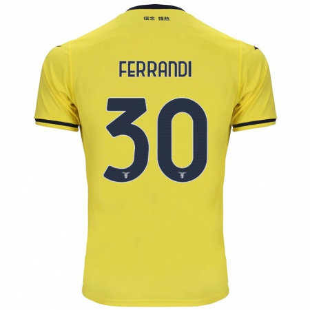 Kandiny Férfi Giulia Ferrandi #30 Sárga Idegenbeli Jersey 2024/25 Mez Póló Ing