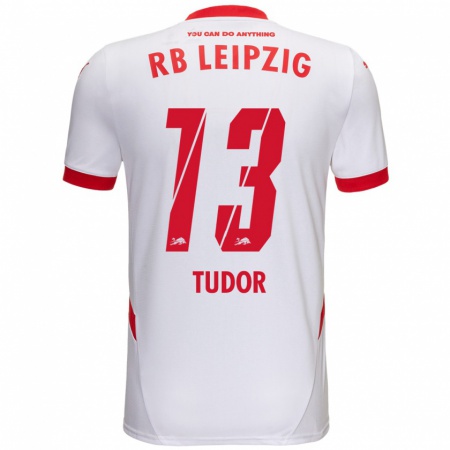 Kandiny Női Aaron Tudor #13 Fehér Piros Hazai Jersey 2024/25 Mez Póló Ing