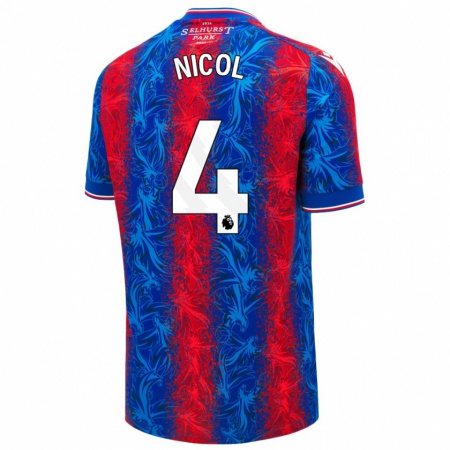 Kandiny Női Leigh Nicol #4 Piros Kék Csíkok Hazai Jersey 2024/25 Mez Póló Ing