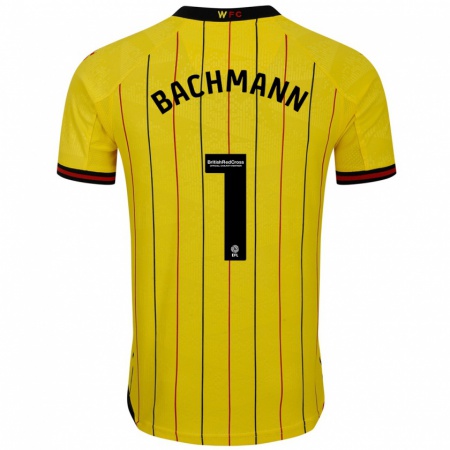 Kandiny Női Daniel Bachmann #1 Sárga Fekete Hazai Jersey 2024/25 Mez Póló Ing