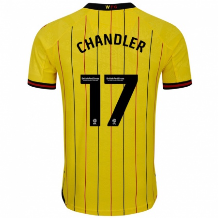 Kandiny Női Megan Chandler #17 Sárga Fekete Hazai Jersey 2024/25 Mez Póló Ing