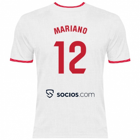 Kandiny Női Mariano Díaz #12 Fehér Piros Hazai Jersey 2024/25 Mez Póló Ing