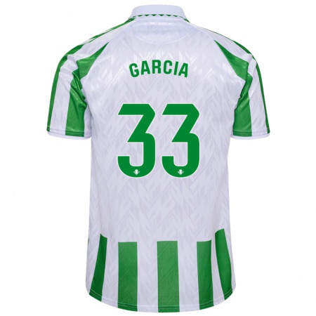 Kandiny Női Pablo García #33 Zöld Fehér Csíkok Hazai Jersey 2024/25 Mez Póló Ing