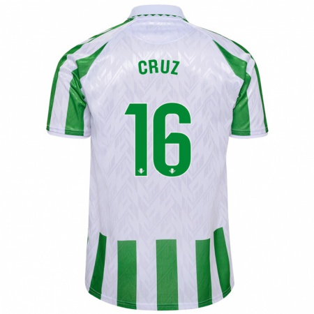 Kandiny Női Juan Cruz #16 Zöld Fehér Csíkok Hazai Jersey 2024/25 Mez Póló Ing