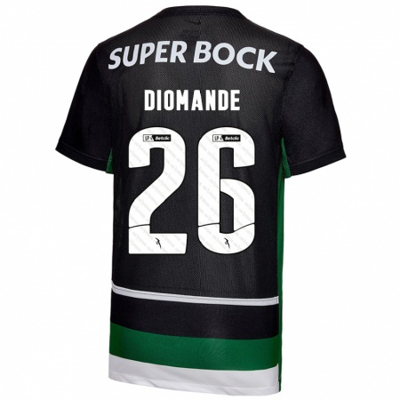 Kandiny Női Ousmane Diomande #26 Fekete Fehér Zöld Hazai Jersey 2024/25 Mez Póló Ing