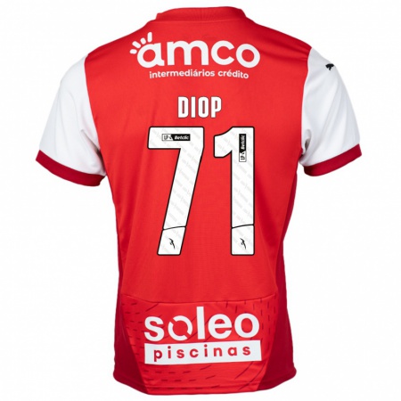 Kandiny Női Mamadou Diop #71 Piros Fehér Hazai Jersey 2024/25 Mez Póló Ing