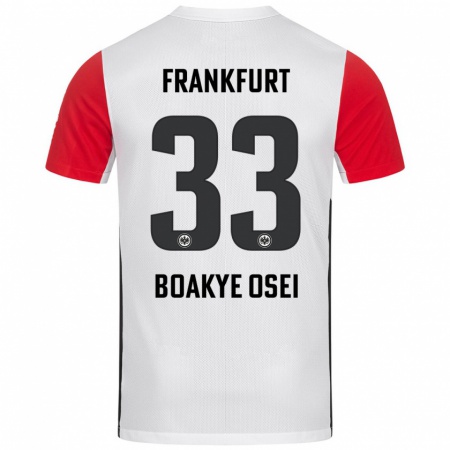 Kandiny Női Derek Boakye-Osei #33 Fehér Piros Hazai Jersey 2024/25 Mez Póló Ing