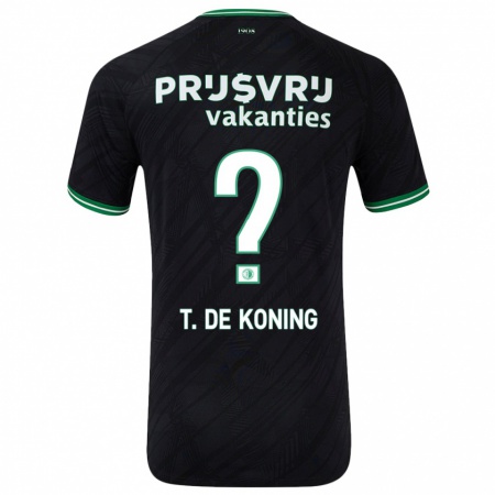 Kandiny Női Tim De Koning #0 Fekete Zöld Idegenbeli Jersey 2024/25 Mez Póló Ing