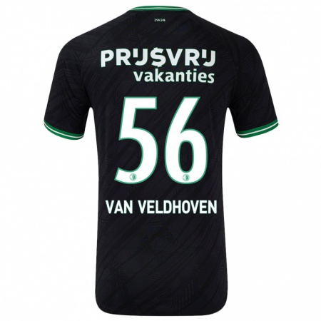 Kandiny Női Kars Van Veldhoven #56 Fekete Zöld Idegenbeli Jersey 2024/25 Mez Póló Ing