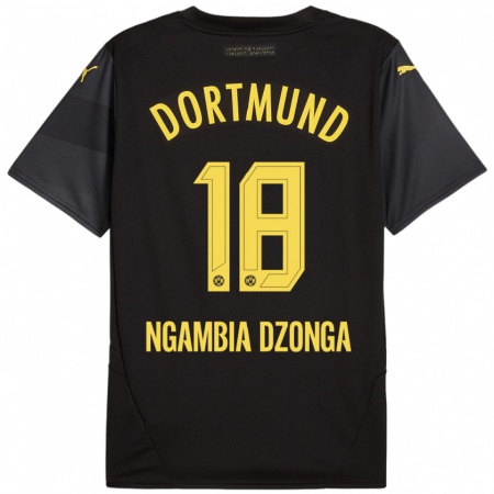 Kandiny Női Diego Ngambia #18 Fekete Sárga Idegenbeli Jersey 2024/25 Mez Póló Ing