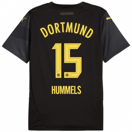 Kandiny Női Mats Hummels #15 Fekete Sárga Idegenbeli Jersey 2024/25 Mez Póló Ing