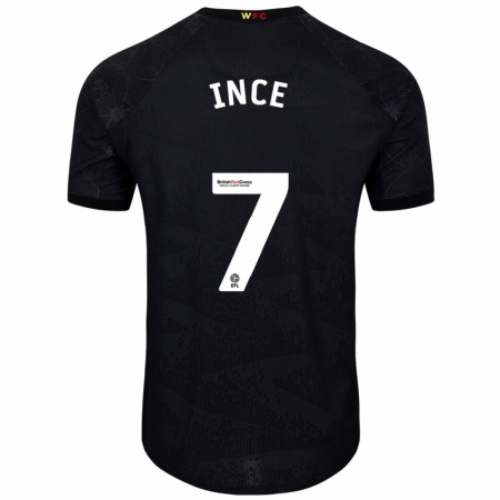 Kandiny Női Tom Ince #7 Fekete Fehér Idegenbeli Jersey 2024/25 Mez Póló Ing