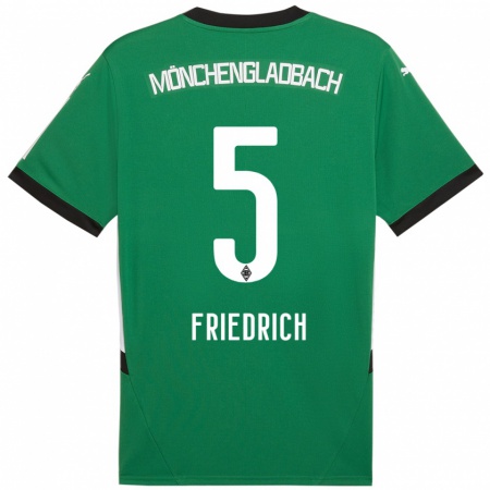 Kandiny Női Marvin Friedrich #5 Zöld Fehér Idegenbeli Jersey 2024/25 Mez Póló Ing