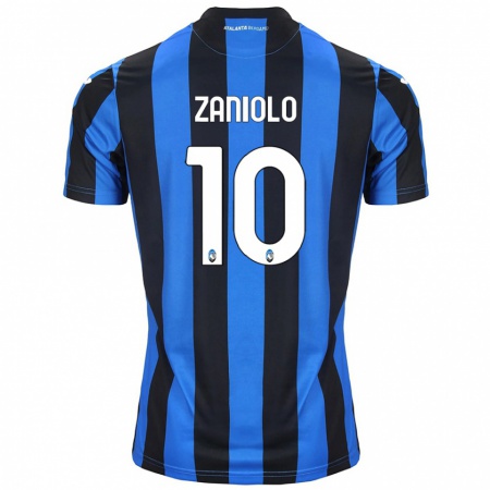 Kandiny Gyermek Nicolò Zaniolo #10 Kék Fekete Hazai Jersey 2024/25 Mez Póló Ing