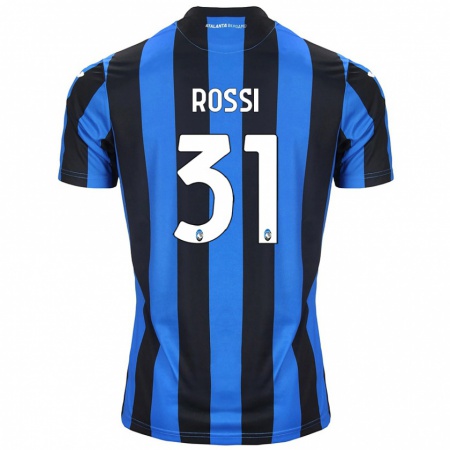 Kandiny Gyermek Francesco Rossi #31 Kék Fekete Hazai Jersey 2024/25 Mez Póló Ing