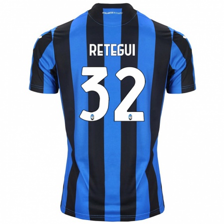 Kandiny Gyermek Mateo Retegui #32 Kék Fekete Hazai Jersey 2024/25 Mez Póló Ing