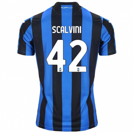 Kandiny Gyermek Giorgio Scalvini #42 Kék Fekete Hazai Jersey 2024/25 Mez Póló Ing