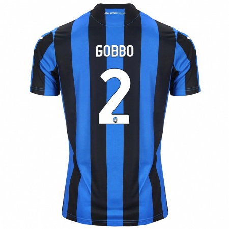 Kandiny Gyermek Luca Gobbo #2 Kék Fekete Hazai Jersey 2024/25 Mez Póló Ing