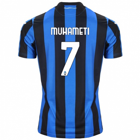 Kandiny Gyermek Endri Muhameti #7 Kék Fekete Hazai Jersey 2024/25 Mez Póló Ing