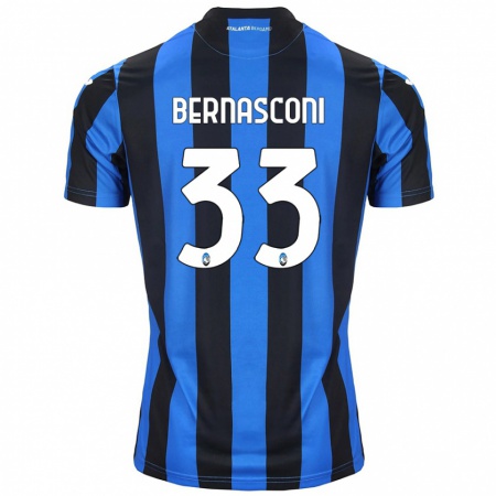 Kandiny Gyermek Lorenzo Bernasconi #33 Kék Fekete Hazai Jersey 2024/25 Mez Póló Ing