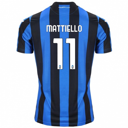 Kandiny Gyermek Federico Mattiello #11 Kék Fekete Hazai Jersey 2024/25 Mez Póló Ing