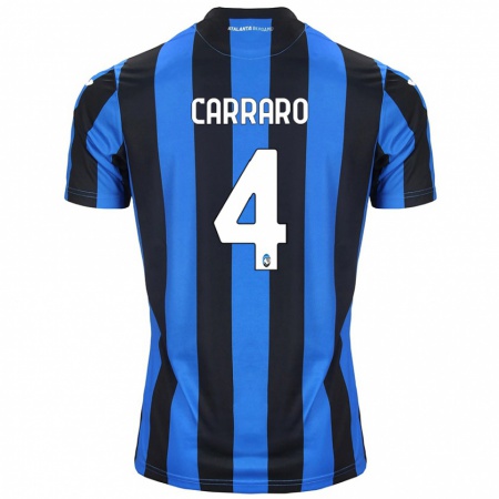 Kandiny Gyermek Marco Carraro #4 Kék Fekete Hazai Jersey 2024/25 Mez Póló Ing