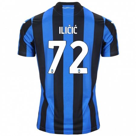 Kandiny Gyermek Josip Ilicic #72 Kék Fekete Hazai Jersey 2024/25 Mez Póló Ing