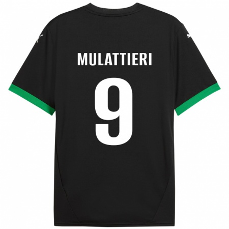 Kandiny Gyermek Samuele Mulattieri #9 Fekete Sötétzöld Hazai Jersey 2024/25 Mez Póló Ing