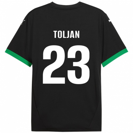 Kandiny Gyermek Jeremy Toljan #23 Fekete Sötétzöld Hazai Jersey 2024/25 Mez Póló Ing