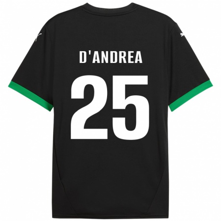 Kandiny Gyermek Luca D'andrea #25 Fekete Sötétzöld Hazai Jersey 2024/25 Mez Póló Ing