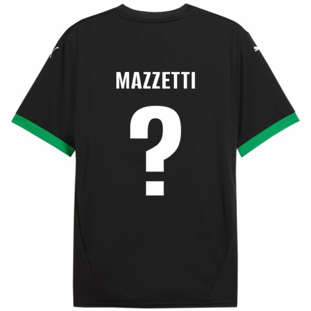 Kandiny Gyermek Riccardo Mazzetti #0 Fekete Sötétzöld Hazai Jersey 2024/25 Mez Póló Ing