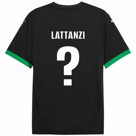 Kandiny Gyermek Luca Lattanzi #0 Fekete Sötétzöld Hazai Jersey 2024/25 Mez Póló Ing