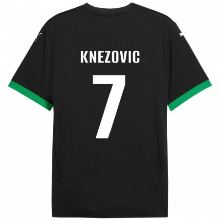 Kandiny Gyermek Borna Knezovic #7 Fekete Sötétzöld Hazai Jersey 2024/25 Mez Póló Ing