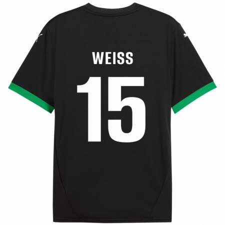 Kandiny Gyermek David Weiss #15 Fekete Sötétzöld Hazai Jersey 2024/25 Mez Póló Ing