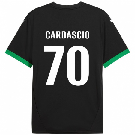 Kandiny Gyermek Alessandro Cardascio #70 Fekete Sötétzöld Hazai Jersey 2024/25 Mez Póló Ing