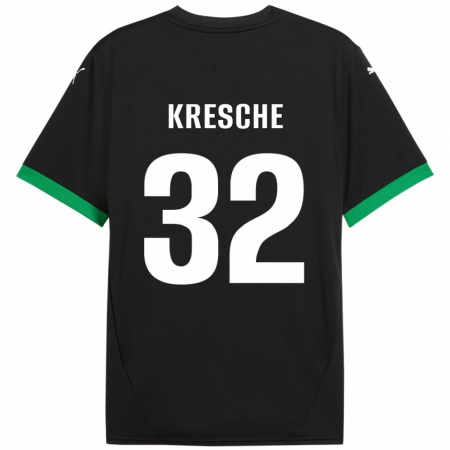 Kandiny Gyermek Isabella Kresche #32 Fekete Sötétzöld Hazai Jersey 2024/25 Mez Póló Ing