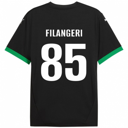 Kandiny Gyermek Maria Luisa Filangeri #85 Fekete Sötétzöld Hazai Jersey 2024/25 Mez Póló Ing