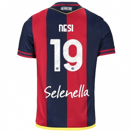 Kandiny Gyermek Luca Nesi #19 Piros Királykék Hazai Jersey 2024/25 Mez Póló Ing