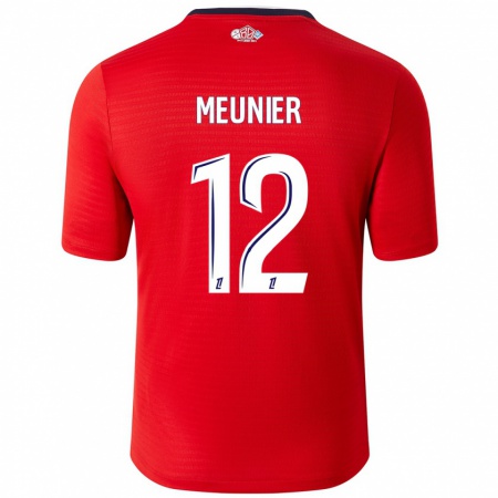 Kandiny Gyermek Thomas Meunier #12 Piros Fehér Hazai Jersey 2024/25 Mez Póló Ing