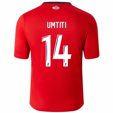 Kandiny Gyermek Samuel Umtiti #14 Piros Fehér Hazai Jersey 2024/25 Mez Póló Ing