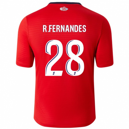 Kandiny Gyermek Rafael Fernandes #28 Piros Fehér Hazai Jersey 2024/25 Mez Póló Ing