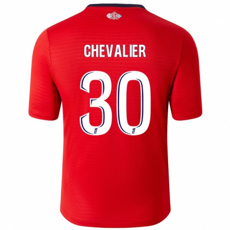 Kandiny Gyermek Lucas Chevalier #30 Piros Fehér Hazai Jersey 2024/25 Mez Póló Ing