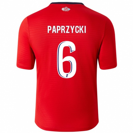 Kandiny Gyermek Aurore Paprzycki #6 Piros Fehér Hazai Jersey 2024/25 Mez Póló Ing