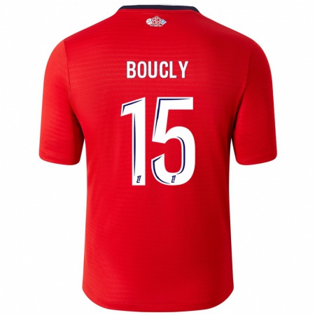 Kandiny Gyermek Maite Boucly #15 Piros Fehér Hazai Jersey 2024/25 Mez Póló Ing