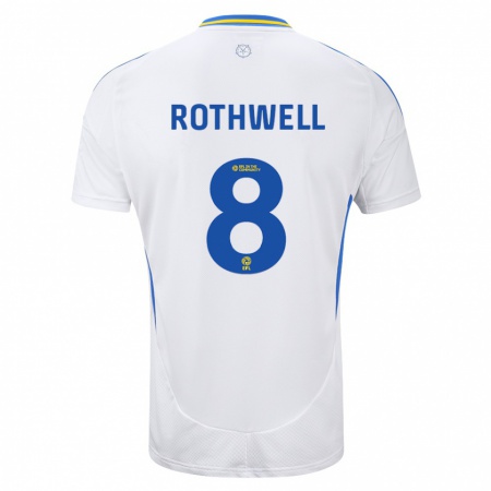 Kandiny Gyermek Joe Rothwell #8 Fehér Kék Hazai Jersey 2024/25 Mez Póló Ing