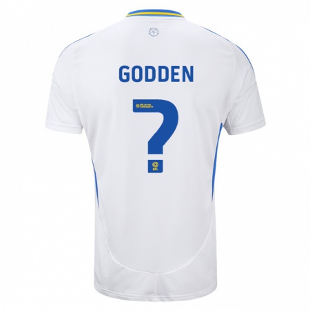 Kandiny Gyermek Scott Godden #0 Fehér Kék Hazai Jersey 2024/25 Mez Póló Ing