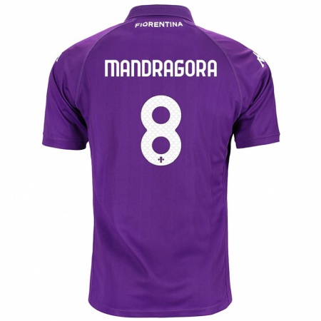 Kandiny Gyermek Rolando Mandragora #8 Lila Hazai Jersey 2024/25 Mez Póló Ing