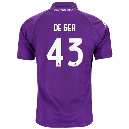 Kandiny Gyermek David De Gea #43 Lila Hazai Jersey 2024/25 Mez Póló Ing