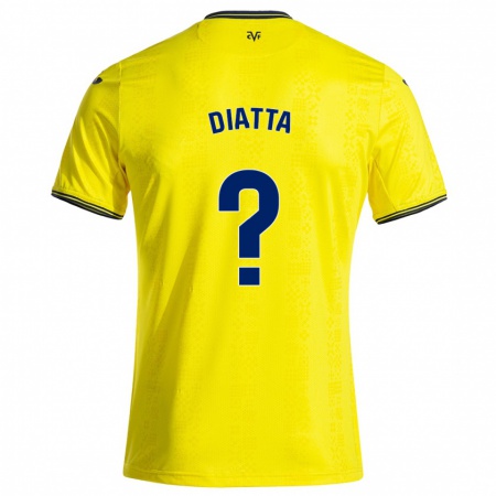 Kandiny Gyermek Alassane Diatta #0 Sárga Fekete Hazai Jersey 2024/25 Mez Póló Ing