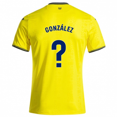 Kandiny Gyermek Dani González #0 Sárga Fekete Hazai Jersey 2024/25 Mez Póló Ing